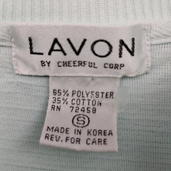 Vintage Lavon by Cheerful Corp Sweatshirt Top Size Small Mint Green and White - Picture 5 of 8